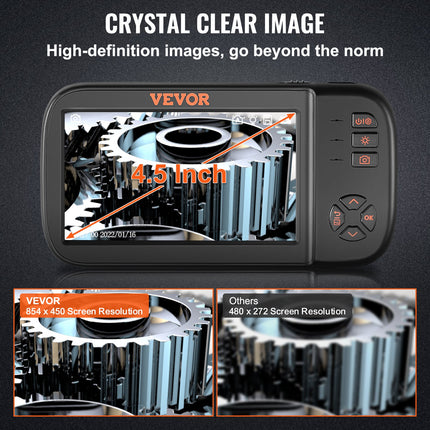 Endoskopinė kamera VEVOR Triple Lens, 11,4 cm IPS ekranas