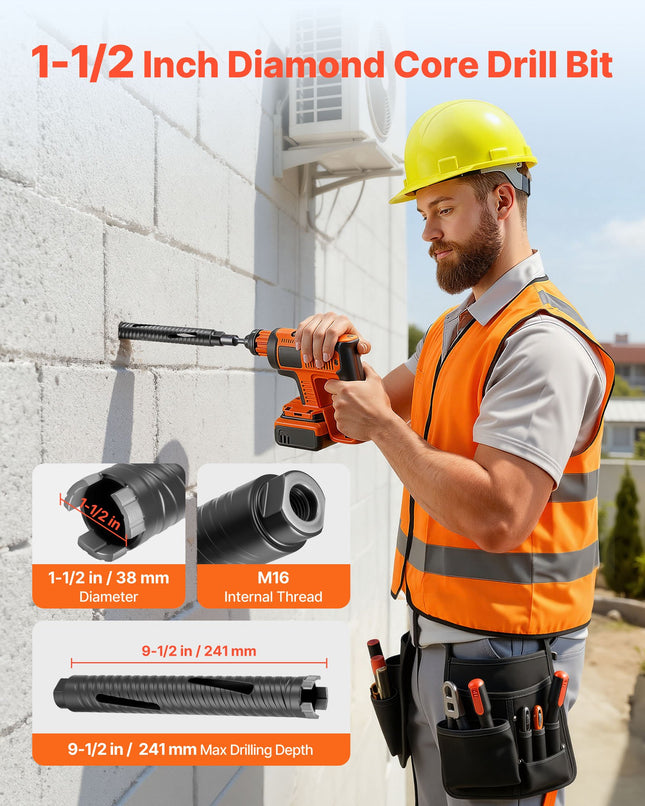 Deimantinė gręžimo karūna VEVOR dry drill 38*240, 38 mm