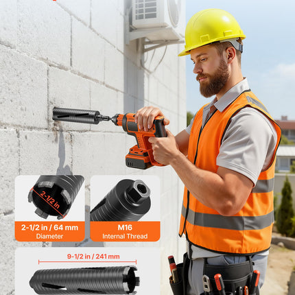 Deimantinė gręžimo karūna VEVOR dry drill 63*240, 64 mm skersmens