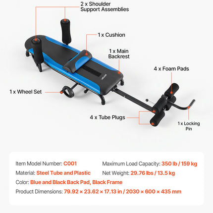 Inversinis stalas VEVOR C001, 159 kg keliamoji galia