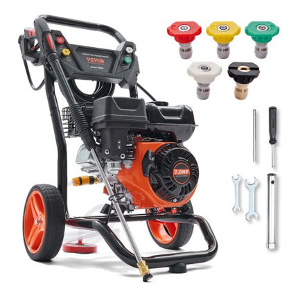 Benzininis aukšto slėgio plovimo įrenginys VEVOR BS180D-SP, 3600 PSI