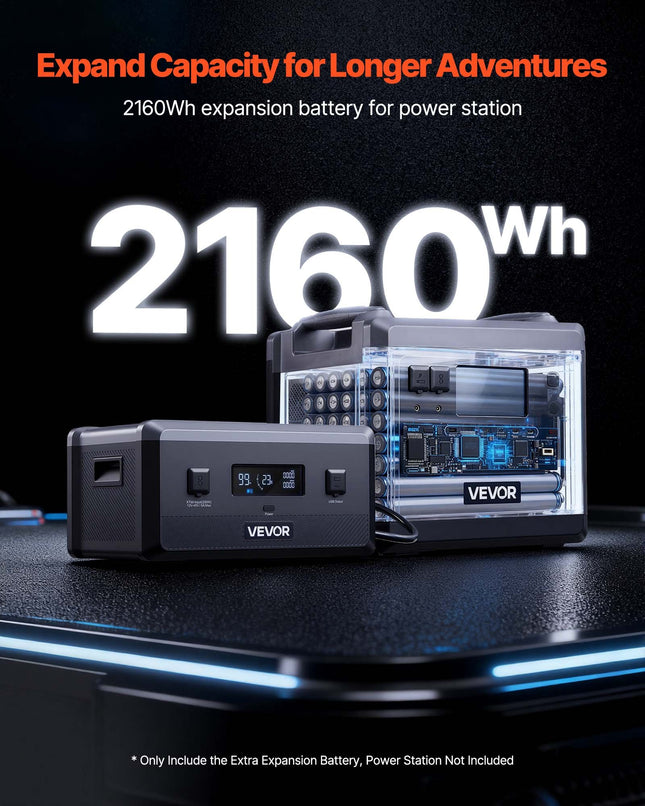 Papildomas akumuliatorius nešiojamai įkrovimo stotelei VEVOR Q2400BP, 2160Wh