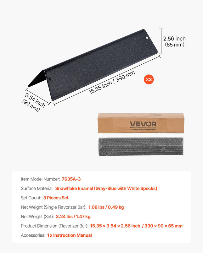 Kepsninės aromato plokštelės VEVOR Weber Spirit I & II 200, 39 cm