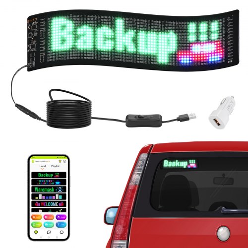 Programuojama LED iškaba VEVOR S1664, 38x10 cm