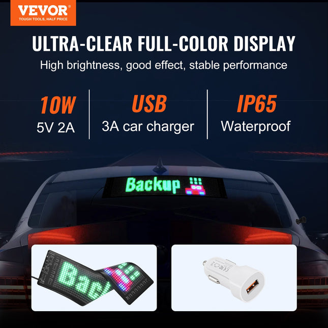 Programuojama LED iškaba VEVOR S1664, 38x10 cm