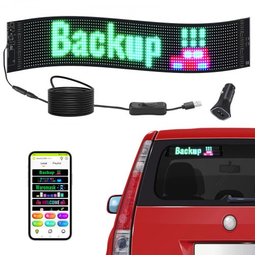 Programuojama LED reklaminė lenta VEVOR S1696, 68x12 cm