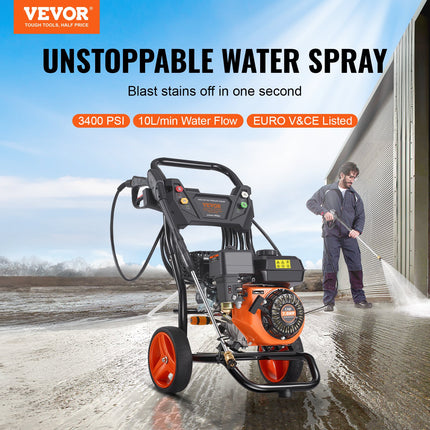 Benzininis aukšto slėgio plovimo įrenginys VEVOR 170D, 3400 PSI