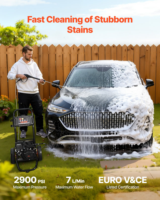 Benzininis aukšto slėgio plovimo įrenginys VEVOR 2500D-SP, 2900 PSI