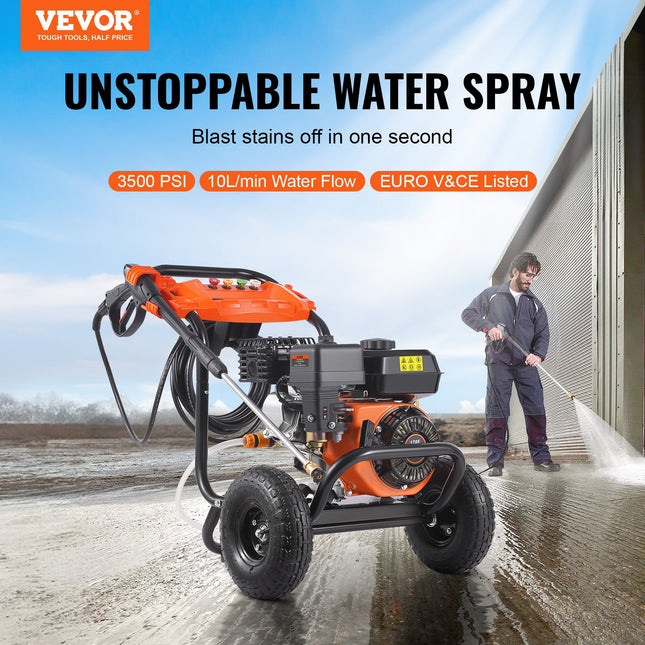 Benzininis aukšto slėgio plovimo įrenginys VEVOR 170B, 3500 PSI