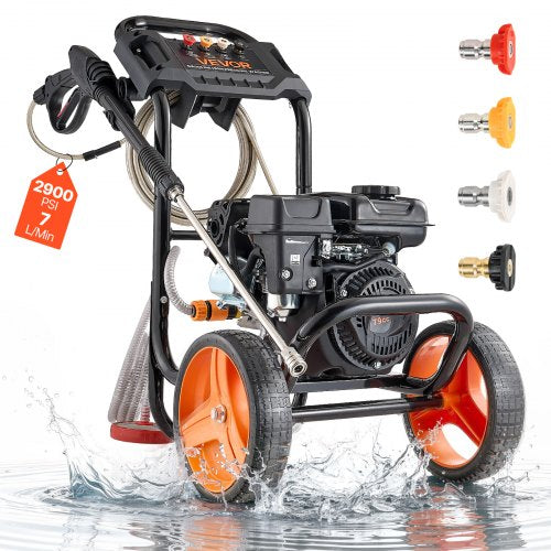 Benzininis aukšto slėgio plovimo įrenginys VEVOR 2500BP, 2900 PSI