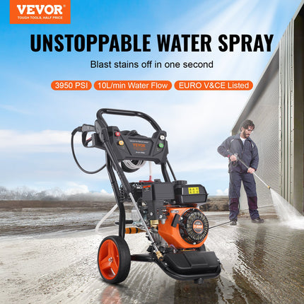 Benzininis aukšto slėgio plovimo įrenginys VEVOR 180D, 3950 PSI