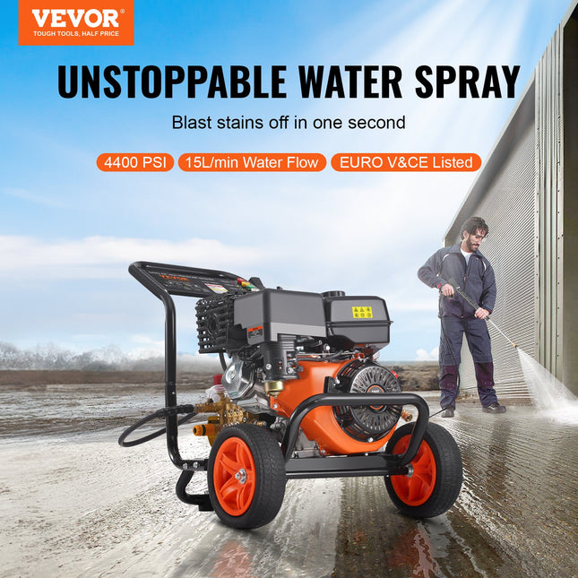 Benzininis aukšto slėgio plovimo įrenginys VEVOR G250A, 4400 PSI