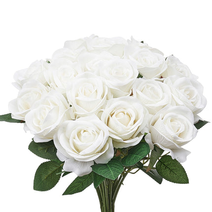 Dirbtinės rožės VEVOR JNR-WHITE-060, 60 vnt.