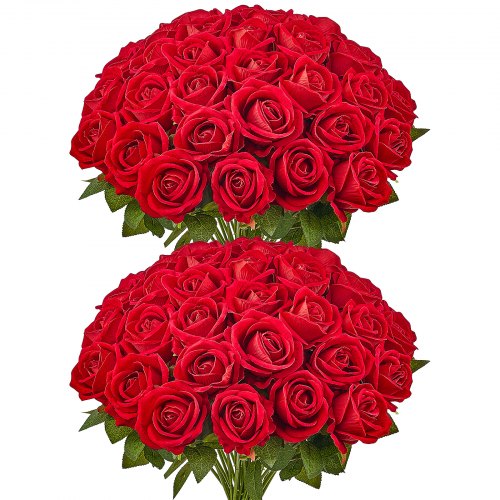 Dirbtinės rožės VEVOR JNR-RED-060, 60 vnt.