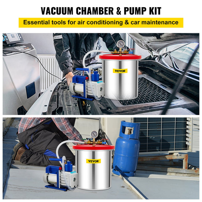 Vakuuminė kamera su siurbliu VEVOR RS-2, 18,9 l