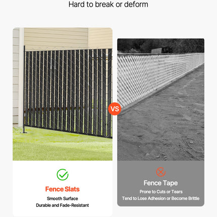 Tvoros privatumo juostos VEVOR PE FENCE 007, 1,8 m aukščio tvorai