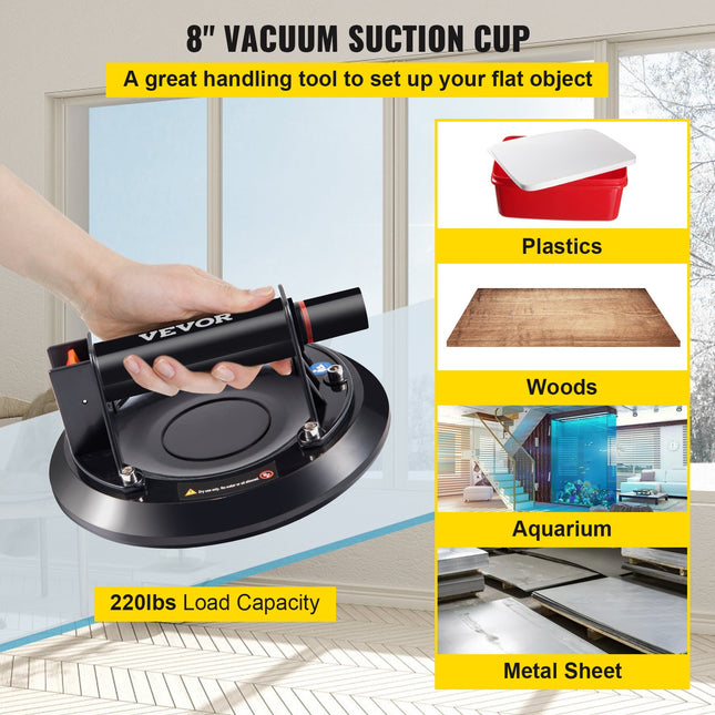 Vakuuminis stiklo siurbtukas VEVOR VV-MLH-LM8, 100 kg keliamoji galia