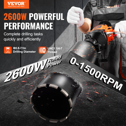 Deimantinio gręžimo mašina VEVOR Z1Z-CF-9180, 2600W