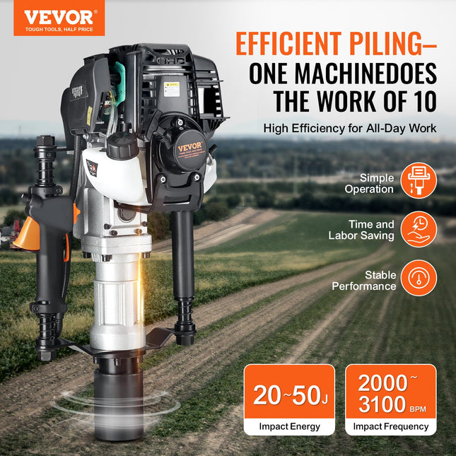 Benzinis stulpų kalimo įrankis VEVOR JH-68, 1000 W