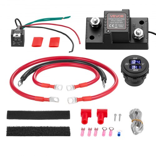 Dviejų akumuliatorių izoliatoriaus rinkinys VEVOR VSR004, 12V 80A