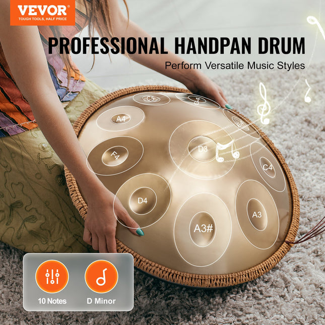 Rankinis būgnas (Handpan) VEVOR Golden-10, 10 natų