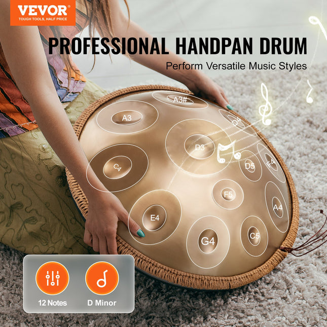 Handpan būgnas VEVOR Golden-12, 12 natų, D Minor