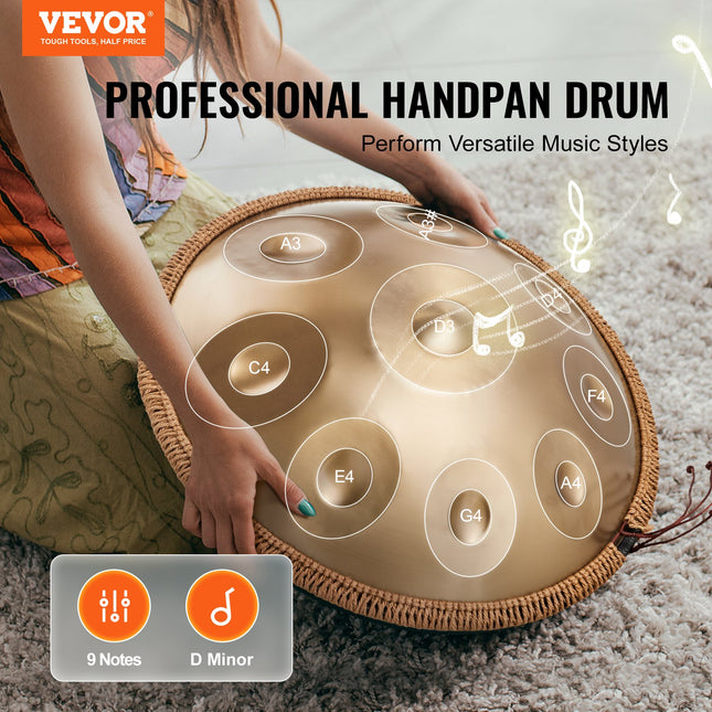 Handpan būgnas VEVOR Golden-9, 9 natos (D Minor)