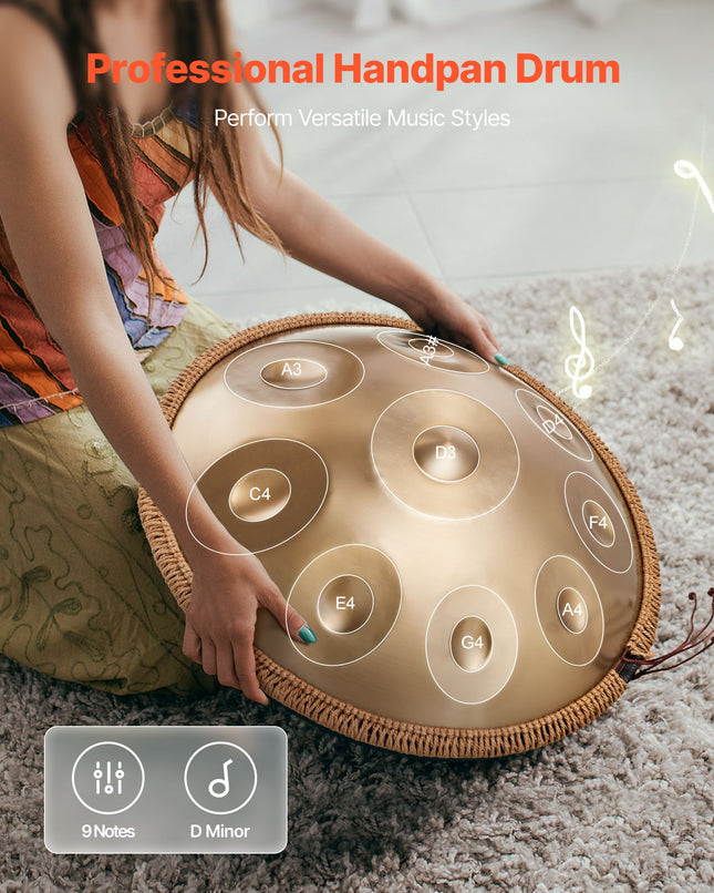 Handpan būgnas VEVOR Golden-9, 56 cm