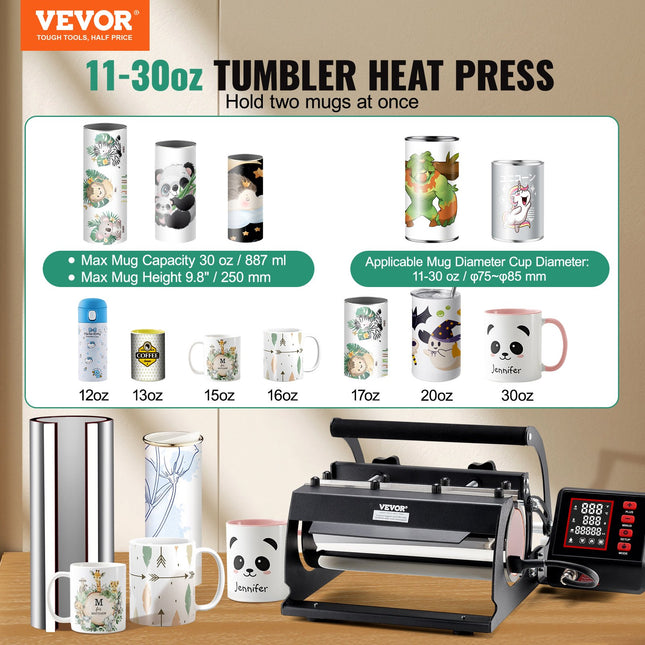 Termopresas puodeliams VEVOR SJYHPM30OZ, 11-30 oz
