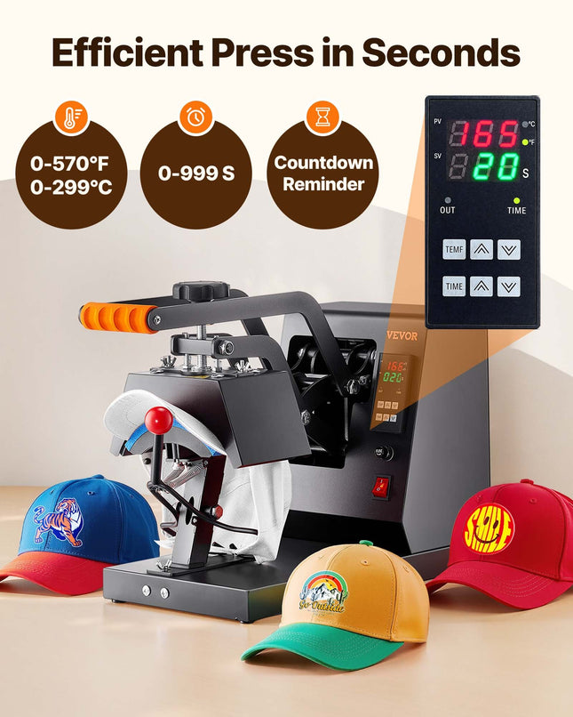 Kepurių terminis presas VEVOR TLM2310-4S, 4-in-1 komplektas