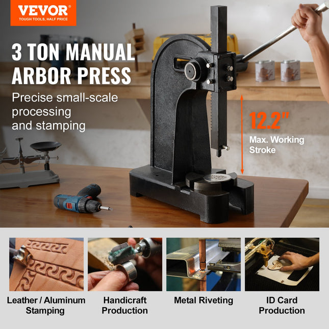 Rankinis presas VEVOR AP-3, 3 tonos