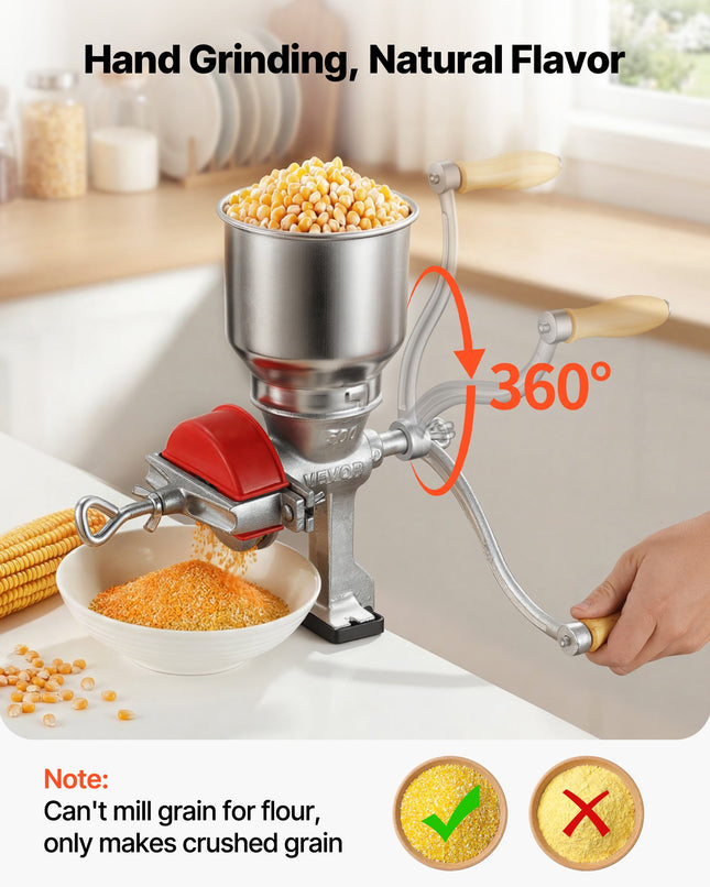 Rankinis grūdų malūnas VEVOR BST-500G1Z, ketaus korpusas