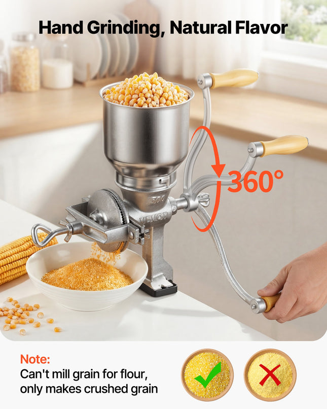 Rankinis grūdų malūnas VEVOR BST-500G1, ketaus korpusas