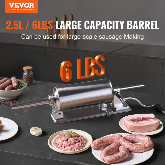 Rankinis dešrų kimštuvas VEVOR MM-GCJ-3LB, 2,5 l talpos