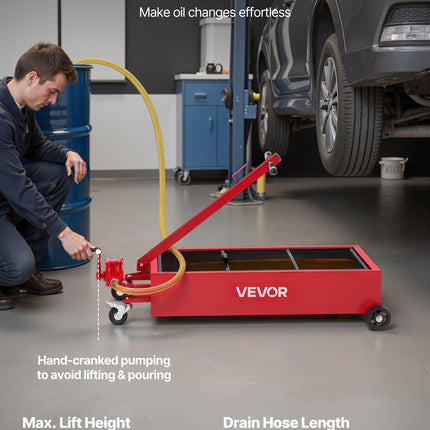 Žemo profilio alyvos surinkimo talpa VEVOR FF-931-S-T, 75,7 l
