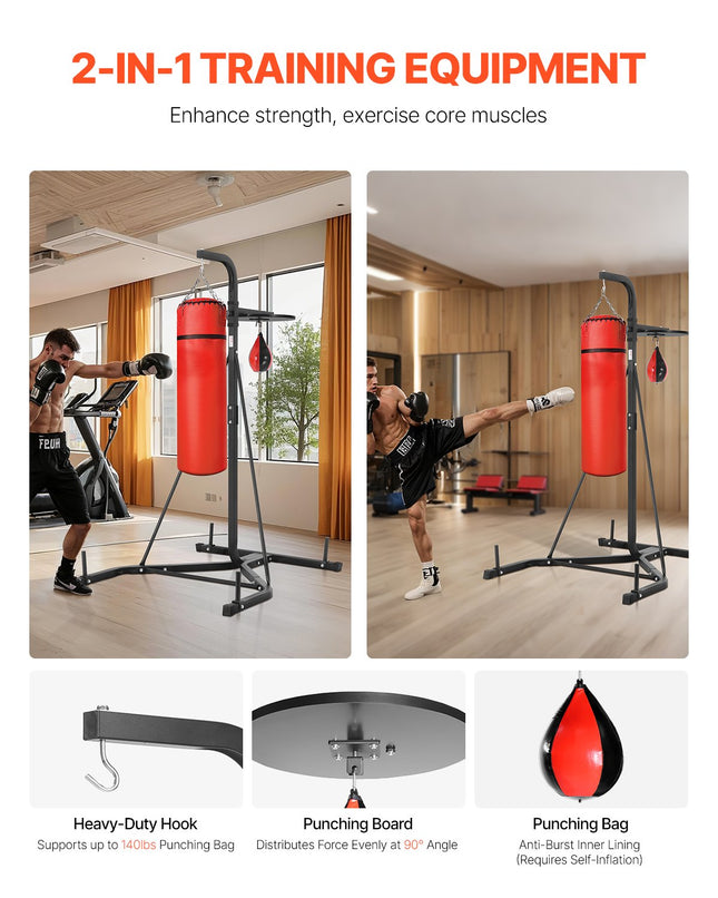Bokso kriaušės stovas VEVOR ssshksdj-d, iki 65 kg apkrova