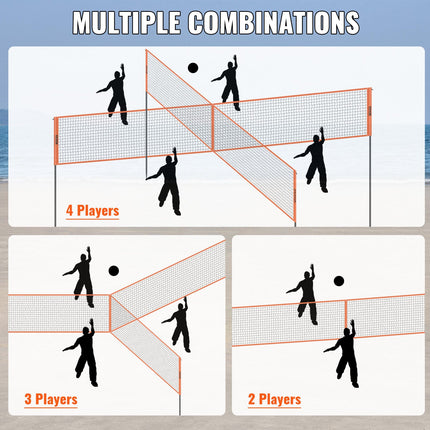 Keturpusis tinklinio ir badmintono tinklas VEVOR JH-205, reguliuojamas aukštis