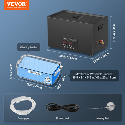 Ultragarsinė vonelė VEVOR TH-SPQXJ-100A, 30 l, 600 W