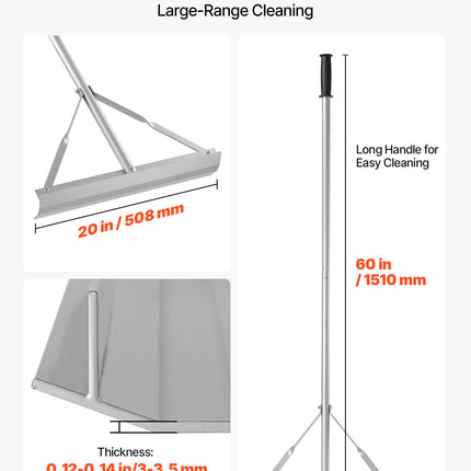 Aplinkos tvarkymo grėblys VEVOR LVPA20-60, 508 mm pločio galva