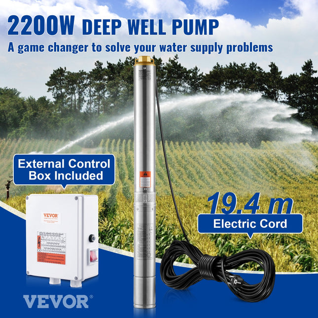 Giluminis vandens siurblys VEVOR 4SDM6/20, 2200W