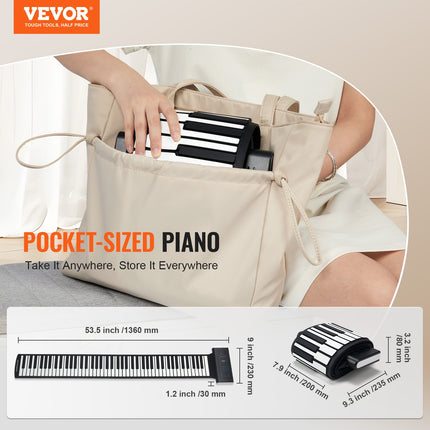 Susukamas pianinas VEVOR BR-A-88, 88 klavišai