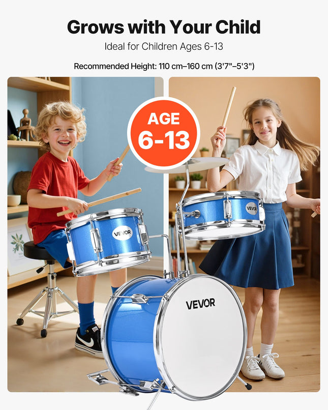 Vaikiškas būgnų komplektas VEVOR SH-001-BL-A, 3 dalių