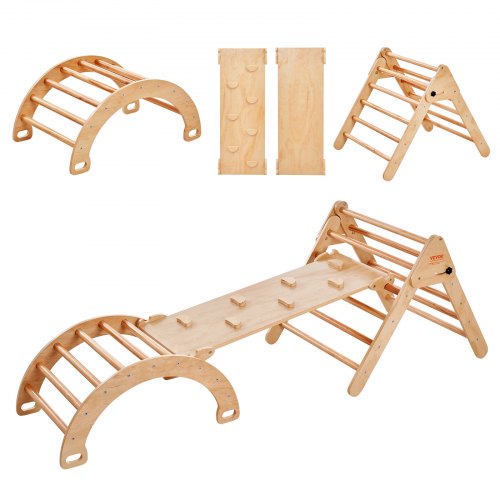Piklerio trikampio rinkinys VEVOR ZF-3LB, 5-in-1 Montessori laipiojimo kompleksas