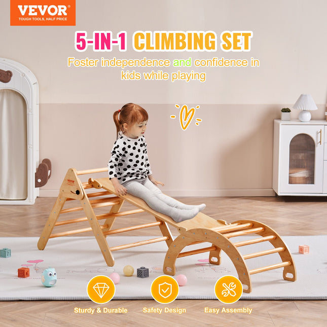 Piklerio trikampio rinkinys VEVOR ZF-3LB, 5-in-1 Montessori laipiojimo kompleksas