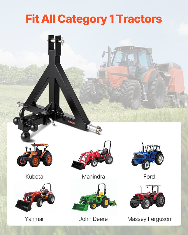 3 taškų priekabos jungtis VEVOR S-01, 2 colių lizdas