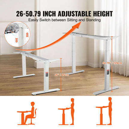 Elektrinio stalo rėmas VEVOR ZW-20, 66–129 cm aukštis
