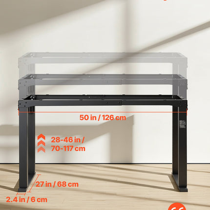 Reguliuojamo aukščio stalo rėmas VEVOR JC35TF-R102R, 70–117 cm
