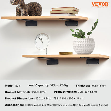 Lentynų laikikliai VEVOR SJ4, 6 vnt., 72,6 kg keliamoji galia