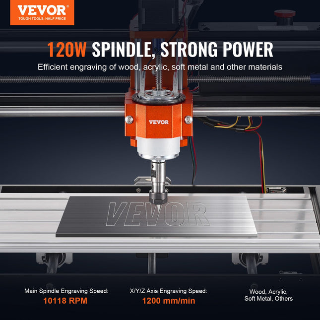 CNC graviravimo staklės VEVOR S3020, 120W
