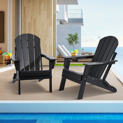 Adirondack tipo kėdės VEVOR SS401-BK-2P, sulankstomos, 2 vnt.